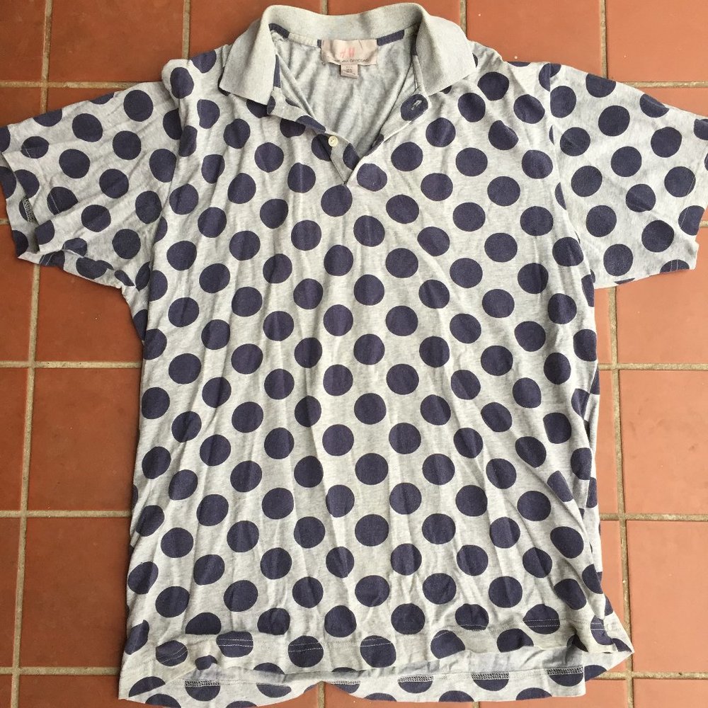 Men's H&M Comme de Garcons polka dot polo shirt